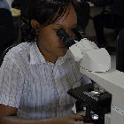 A Nigerian researcher in a laboratory