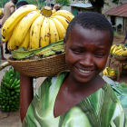 Girl selling bananas, Uganda