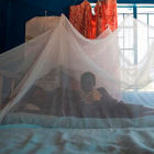 Child under bednet