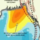Layers of sediment in the Bay of Bengal (orange is the thickest)