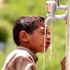 Boy drinking water