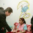 Bulgarian President Georgi Parvanov visits the children's hospital in Libya