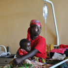 Mother and child in Burundi hospital