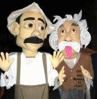 Santos Dumont and Albert Einstein puppets at Carnival in Pernambuco