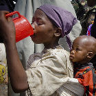Children drinking water in Somalia