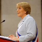 La presidenta Michelle Bachelet durante su cuenta anual al país
