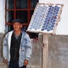 Solar panels at a home in the Xinjiang Autonomous region of western China