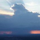 Thunderstorm feeding on the smoke from a deforestation fire in the western Amazon basin
