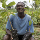 A cocoa farmer in Côte d'Ivoire