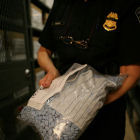 Customs officer with counterfeit drugs