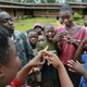 Deaf school kids chatting, Burundi