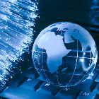 A globe with internet cables