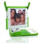 Green and white laptop for children