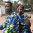 A couple and their child in Africa