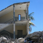A building destroyed by the Haiti earthquake