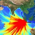 Analysis of the 12 September 2007 quake, with tsunami waves in red