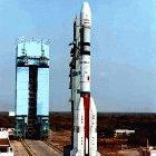 A Geosynchronous Satellite Launch Vehicle on the launch pad at Sriharikota