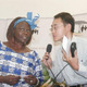 Journalist interviewing Nobel Prize Laureate,Wangari Maathai