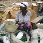 Kenyan farmer selling vegetables