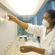 A lab technician in India