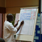 Taking notes at meeting in Nairobi, Kenya
