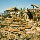 Tsunami damage at Wuhring, Flores Island, Indonesia in 1992