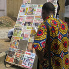 Newspaper stall in Côte d'Ivoire
