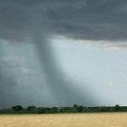 A storm cloud over land in Africa