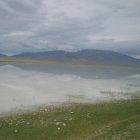 A salt lake in western Mongolia