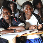 Secondary students at school in DRC