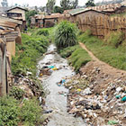 Polluted river in Kenya