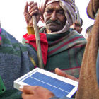 A solar lantern demonstration in India