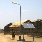 Solar panels in a village in Pakistan