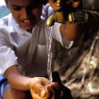 Boy drinking water