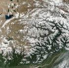 Satellite image of the Qinghai-Tibetan Plateau