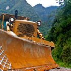 A truck in a forest