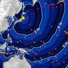 Predicted tsunami wave following Japan's earthquake