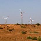 Wind turbines in the Thar desert, India