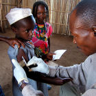 Girl receiving vaccine