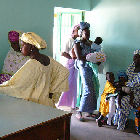 Women attend a clinic