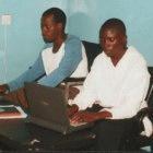 Using computers at a training centre in Zambia