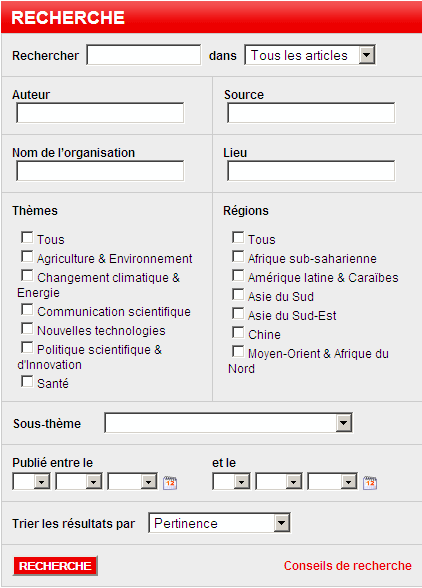 Recherche avancée Recherche avancée