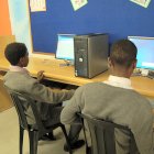 African kids using computers