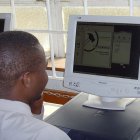 African man at computer