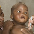 Baby being vaccinated
