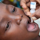 Child receiving polio vaccine