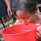 Child drinking clean water