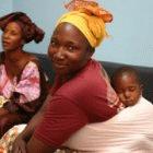 A mother with her child, enrolled in the vaccine trial