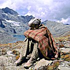 Man sitting in Himalayas