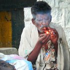 Indian man smoking